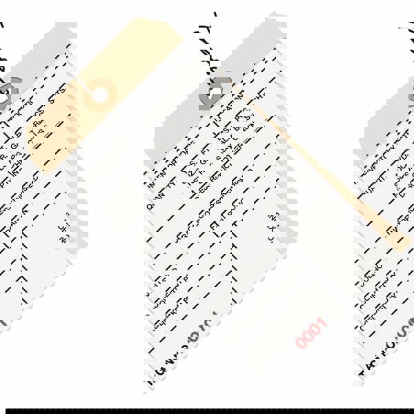 Blank Tag: 6-1/4'' High, Manila & White, Synthetic Paper